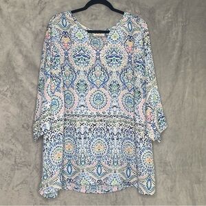 Finn & Grace Plus Size Tunic Blouse Cottage core Peasant Bohemian Style Sz 2X